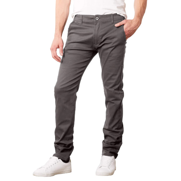 Galaxy Stretch Skinny Chino Pant, Men's Size 34/32 - Dark Grey